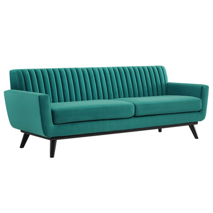 Engage Channel Tufted Performance Velvet Sofa by Furniture for America
