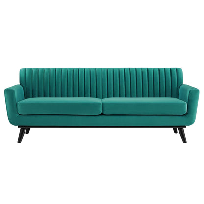 Engage Channel Tufted Performance Velvet Sofa by Furniture for America