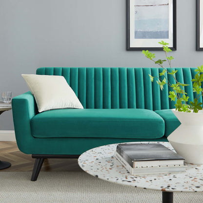 Engage Channel Tufted Performance Velvet Sofa by Furniture for America