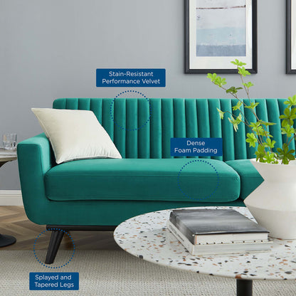 Engage Channel Tufted Performance Velvet Sofa by Furniture for America