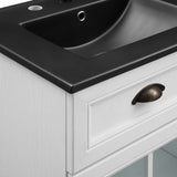 Vance 48" Double Bathroom Vanity Cabinet in White Black