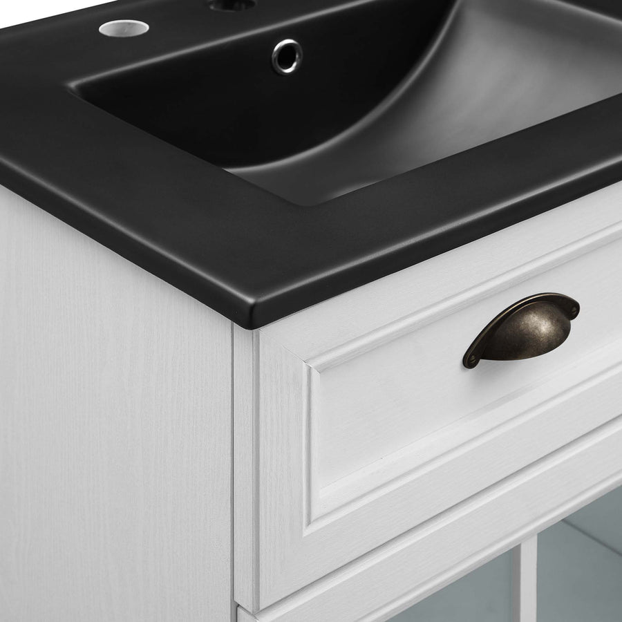 Vance 48" Double Bathroom Vanity Cabinet in White Black
