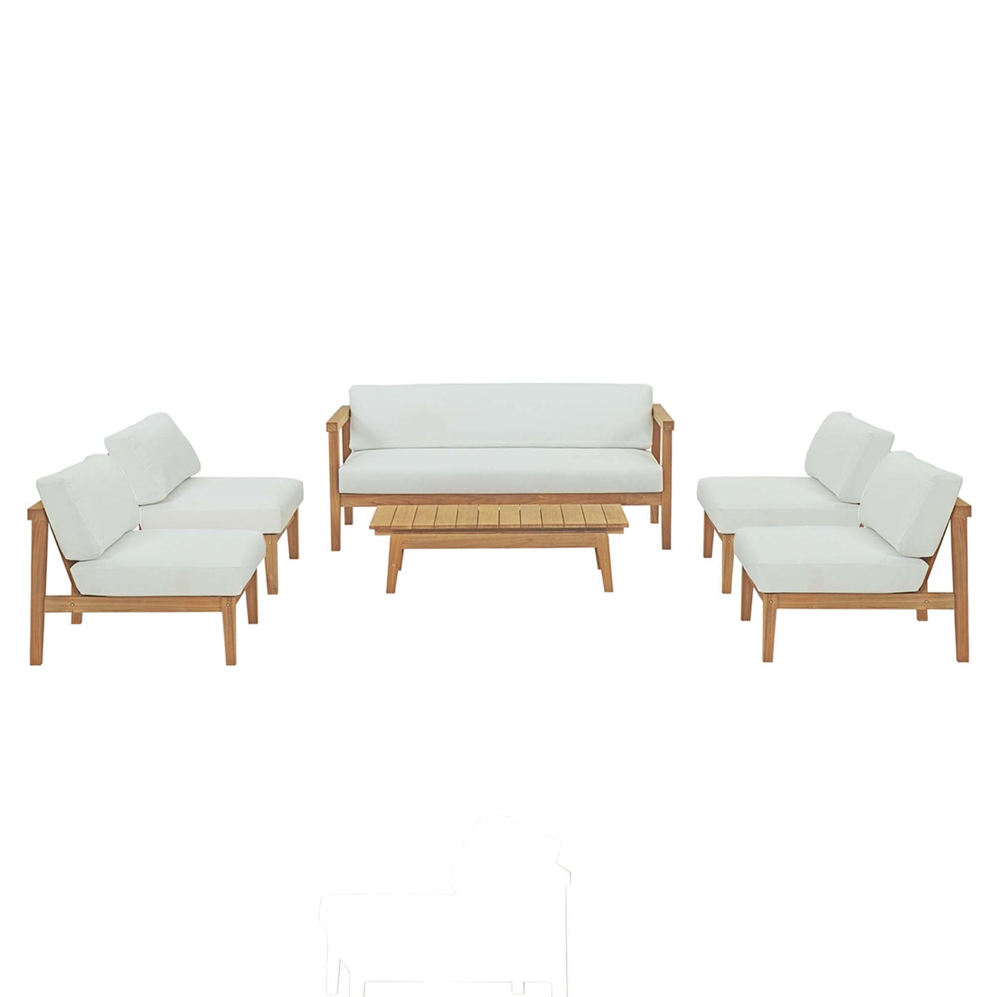 Bayport 6 Piece Outdoor Patio Teak Set by Furniture For America
