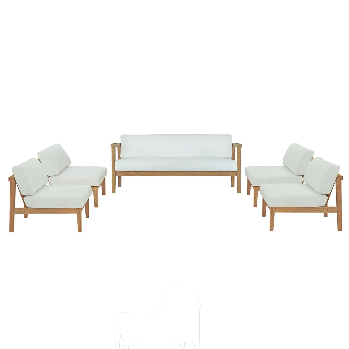 Bayport 5 Piece Outdoor Patio Teak Set by Furniture For America