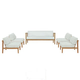 Fable 5 Piece Outdoor Patio Teak Set in Natural White