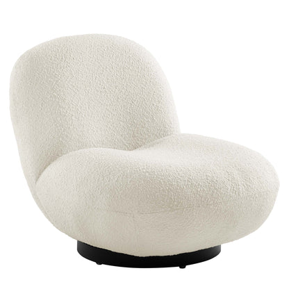 Kindred Boucle Upholstered Upholstered Fabric Swivel Chair by Furniture For America