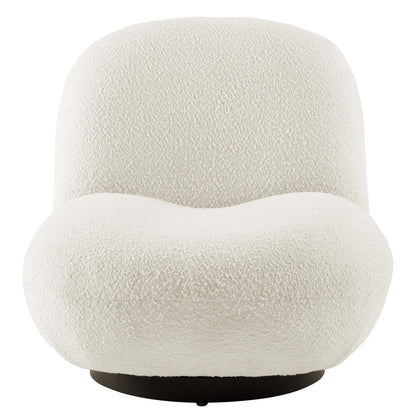 Kindred Boucle Upholstered Upholstered Fabric Swivel Chair by Furniture For America