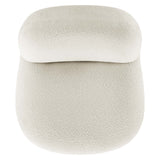 Cuenca Boucle Upholstered Upholstered Fabric Swivel Chair in Black Ivory