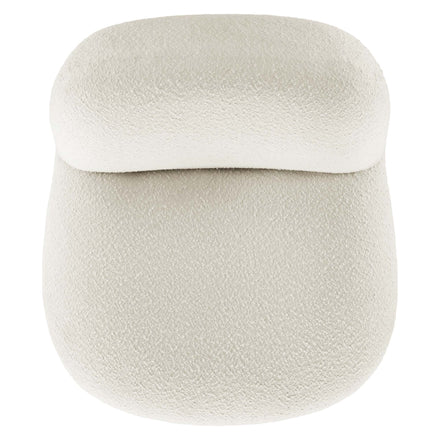 Kindred Boucle Upholstered Upholstered Fabric Swivel Chair in Black Ivory