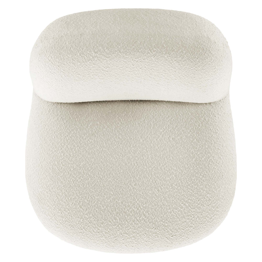 Cuenca Boucle Upholstered Upholstered Fabric Swivel Chair in Black Ivory