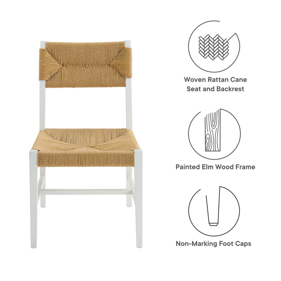 Diablo Wood Dining Chair in White Natural