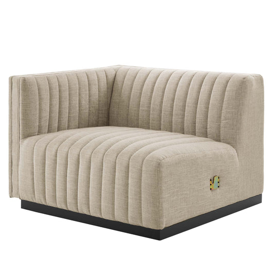 Conjure Channel Tufted Upholstered Fabric Left-Arm Chair by Furniture For America