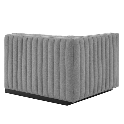 Conjure Channel Tufted Upholstered Fabric Left-Arm Chair by Furniture For America