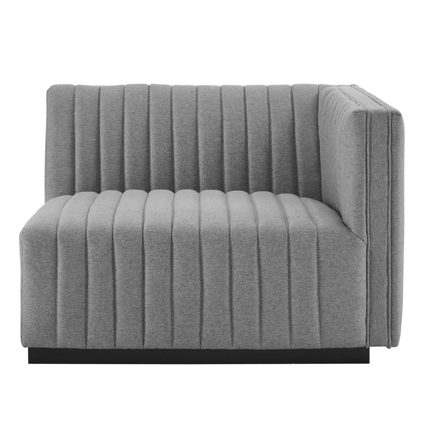 Conjure Channel Tufted Upholstered Fabric Right-Arm Chair by Furniture For America