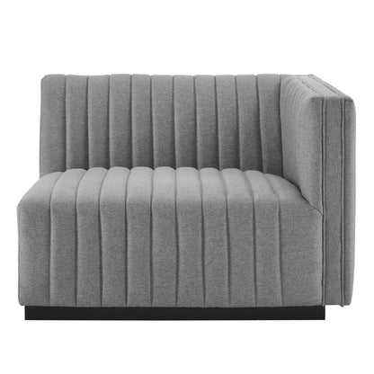 Conjure Channel Tufted Upholstered Fabric Right-Arm Chair by Furniture For America