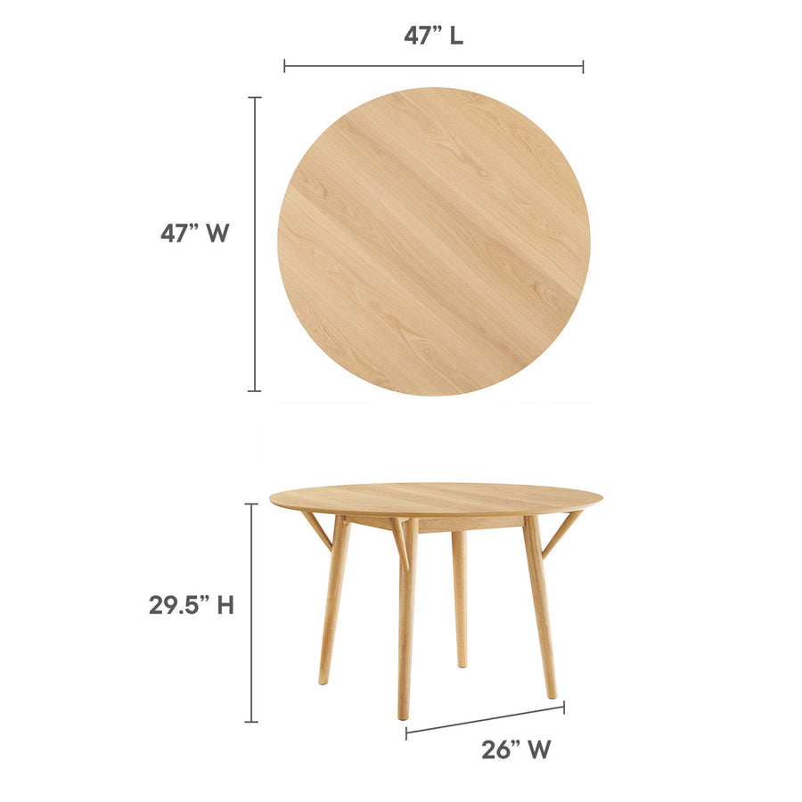 Gideon 47" Round Dining Table in Oak Oak