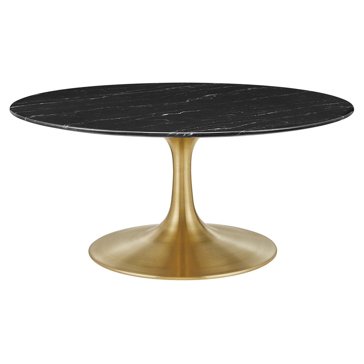Lippa 36" Round Faux Marble Coffee Table by Furniture For America
