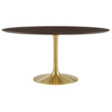 Lumen 60" Oval Wood Dining Table in Gold Cherry Walnut