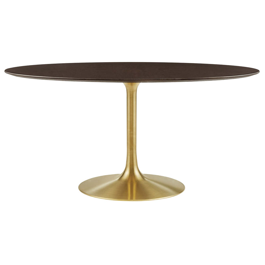 Lumen 60" Oval Wood Dining Table in Gold Cherry Walnut