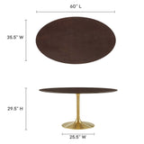 Lumen 60" Oval Wood Dining Table in Gold Cherry Walnut