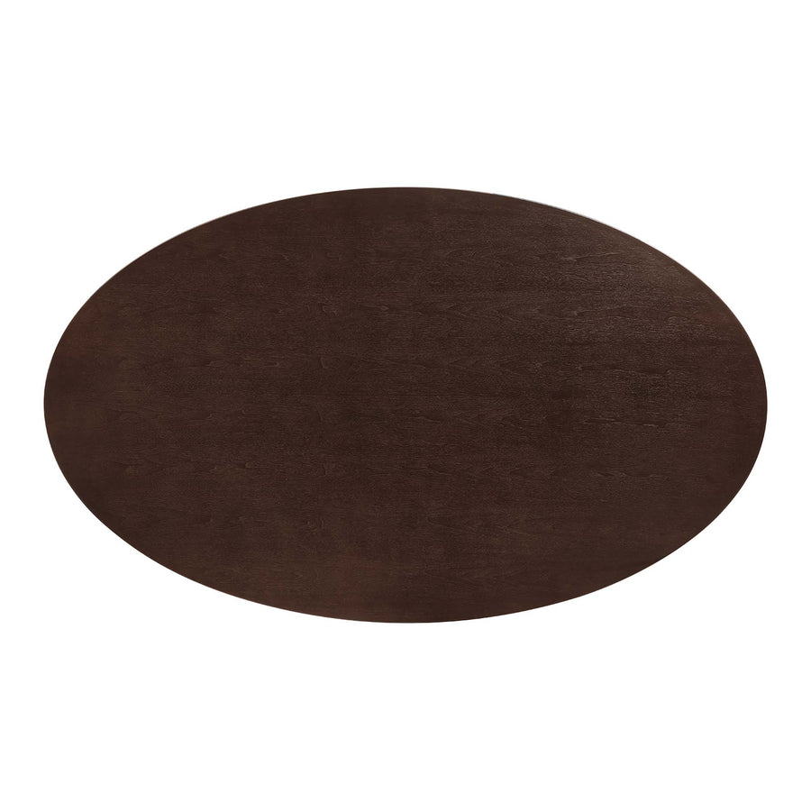 Lumen 78" Oval Wood Dining Table in Gold Cherry Walnut