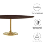 Lumen 78" Oval Wood Dining Table in Gold Cherry Walnut