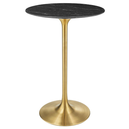 Lippa 28" Round Faux Marble Bar Table by Furniture For America