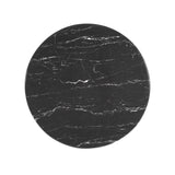Lumen 28" Round Faux Marble Bar Table in Gold Black
