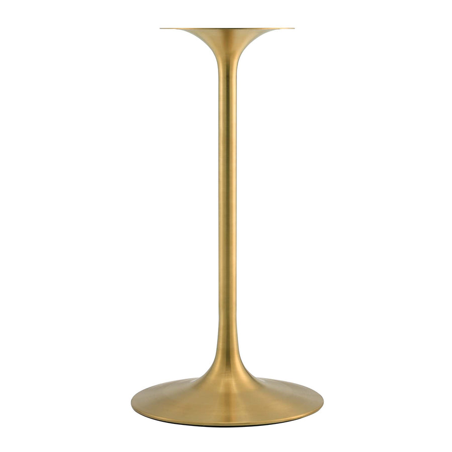 Lumen 28" Round Faux Marble Bar Table in Gold Black