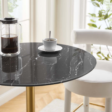 Lumen 28" Round Faux Marble Bar Table