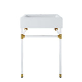 Gaia 24" Acrylic Wall-Mount Bathroom Vanity in Clear White
