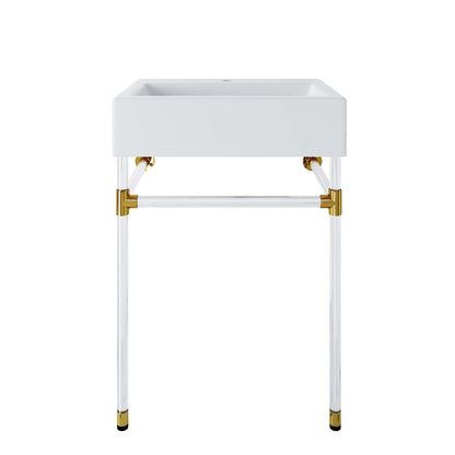 Redeem 24" Acrylic Wall-Mount Bathroom Vanity by Furniture For America