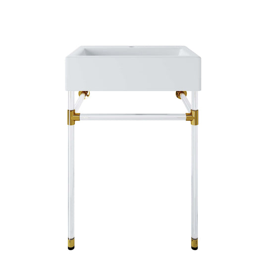 Redeem 24" Acrylic Wall-Mount Bathroom Vanity by Furniture For America