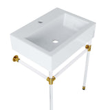 Gaia 24" Acrylic Wall-Mount Bathroom Vanity in Clear White
