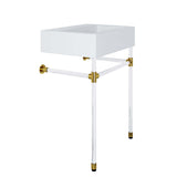 Gaia 24" Acrylic Wall-Mount Bathroom Vanity in Clear White