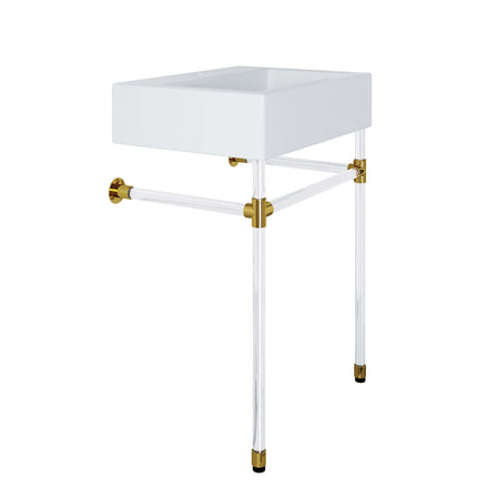 Redeem 24" Acrylic Wall-Mount Bathroom Vanity in Clear White