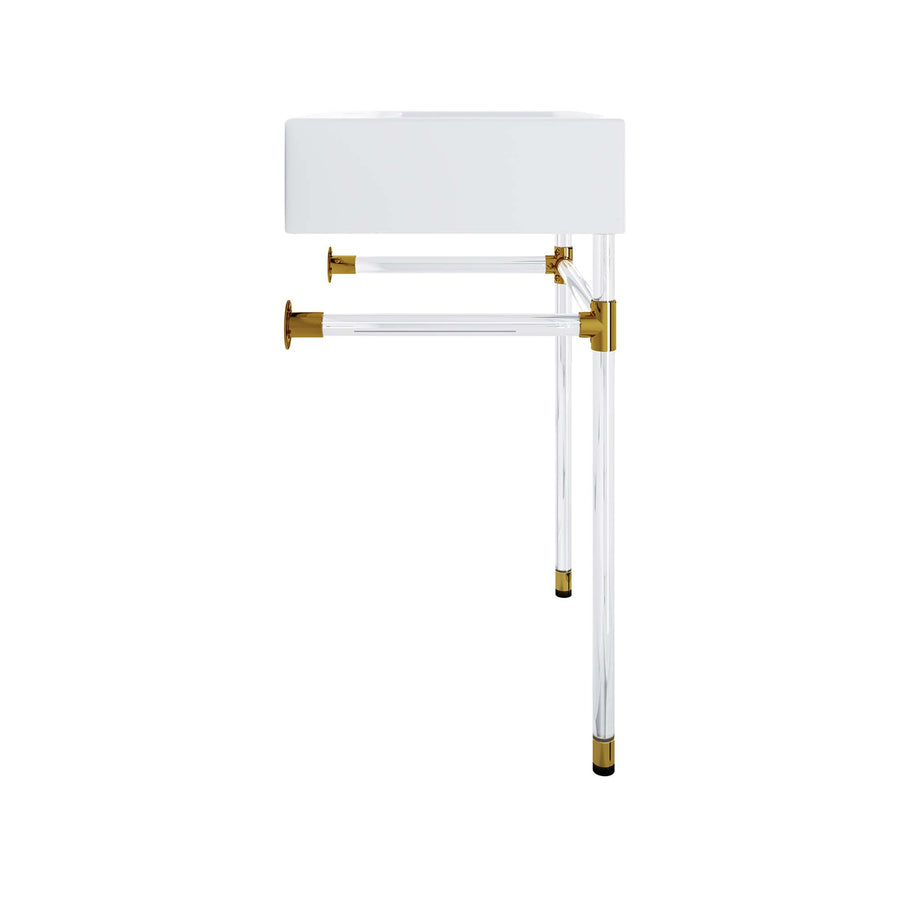Gaia 24" Acrylic Wall-Mount Bathroom Vanity in Clear White