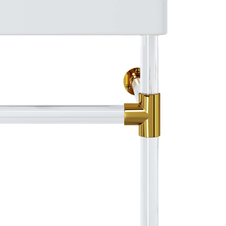 Gaia 24" Acrylic Wall-Mount Bathroom Vanity in Clear White