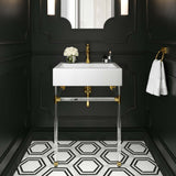 Gaia 24" Acrylic Wall-Mount Bathroom Vanity in Clear White