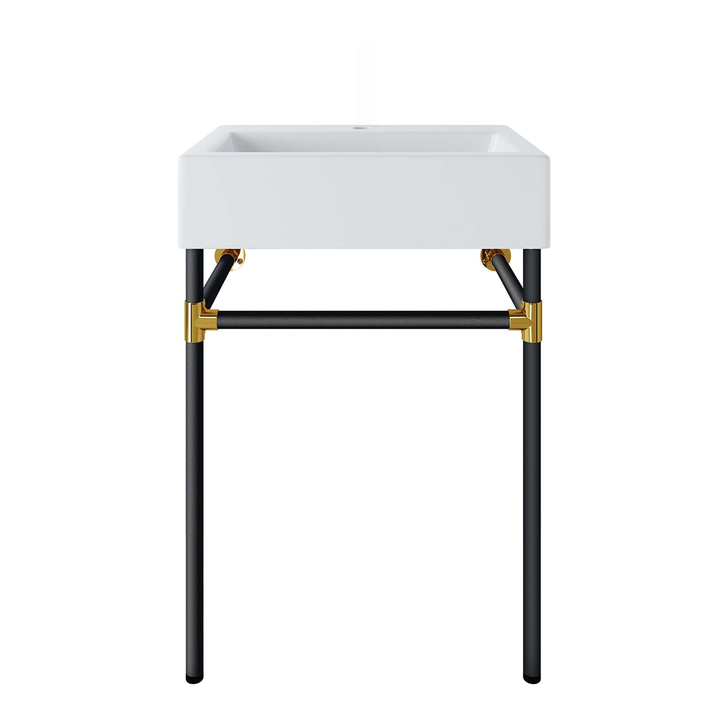 Redeem 24" Wall-Mount Black Stainless Steel Bathroom Vanity by Furniture For America