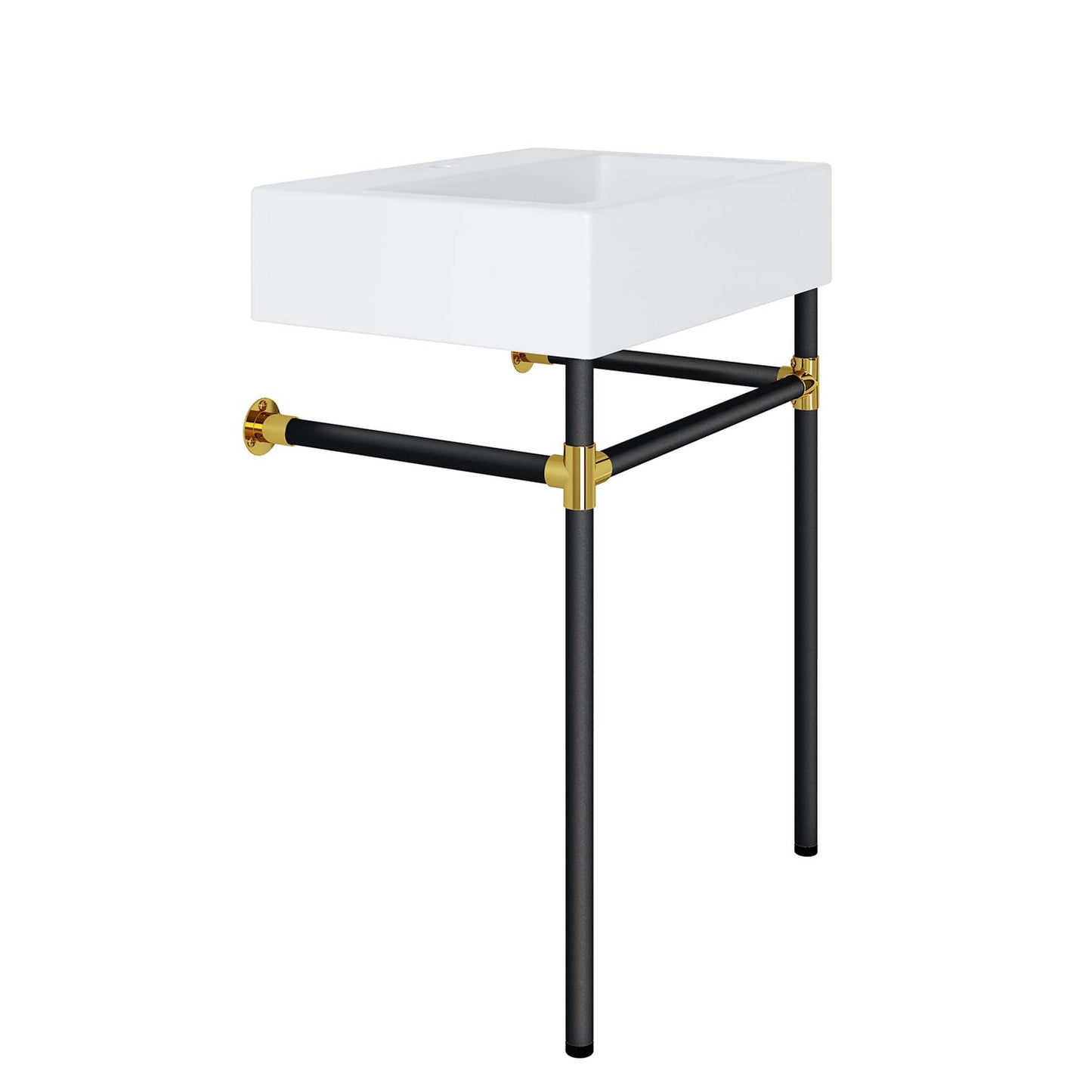 Redeem 24" Wall-Mount Black Stainless Steel Bathroom Vanity by Furniture For America