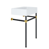 Gaia 24" Wall-Mount Black Stainless Steel Bathroom Vanity in Black White