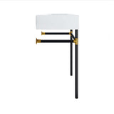 Gaia 24" Wall-Mount Black Stainless Steel Bathroom Vanity in Black White