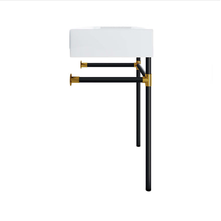 Redeem 24" Wall-Mount Black Stainless Steel Bathroom Vanity in Black White