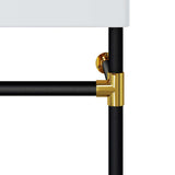 Gaia 24" Wall-Mount Black Stainless Steel Bathroom Vanity in Black White