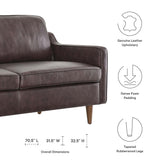 Tonka Genuine Leather Sofa in Brown