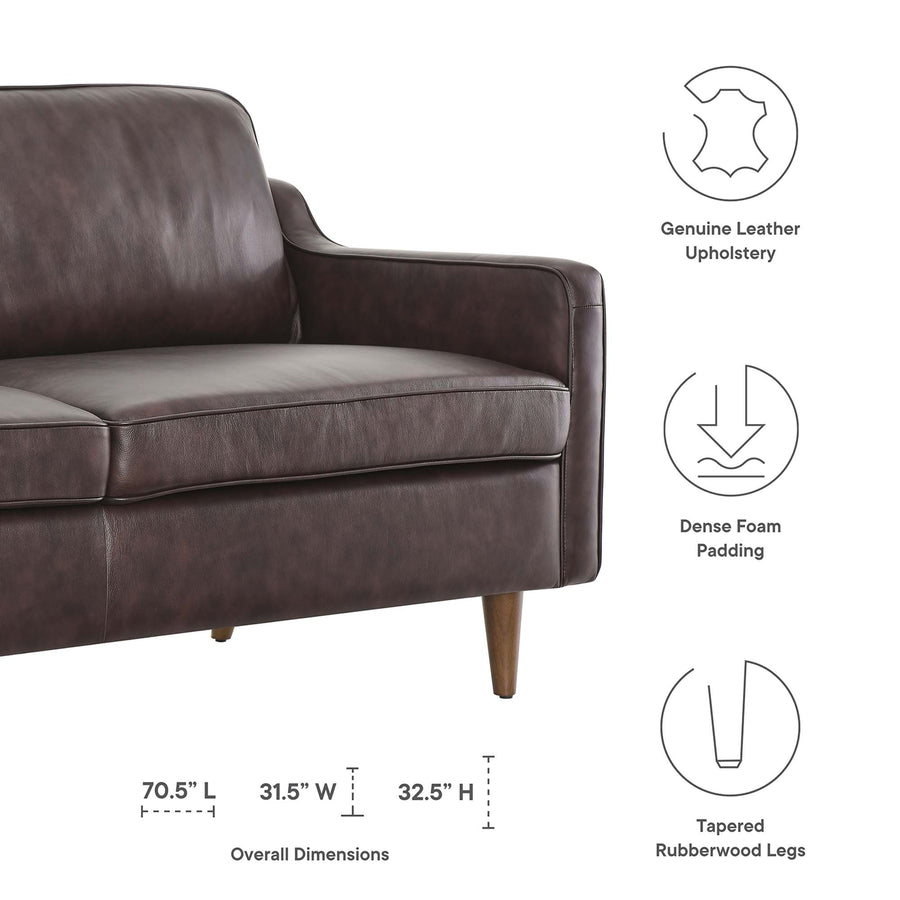 Tonka Genuine Leather Sofa in Brown