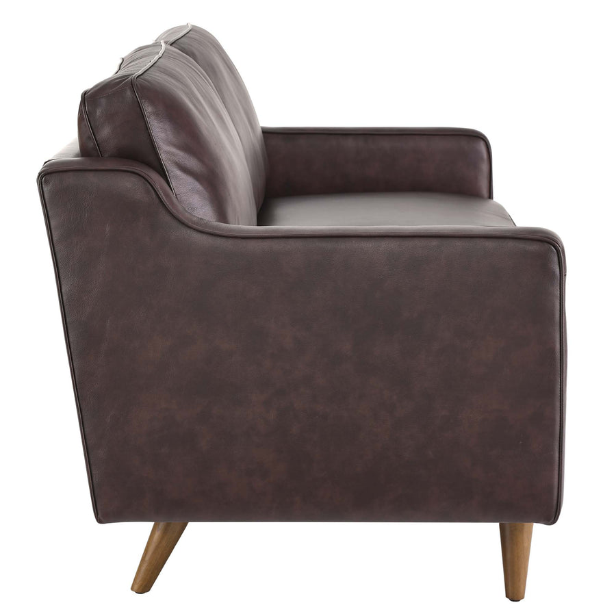 Tonka Genuine Leather Sofa in Brown