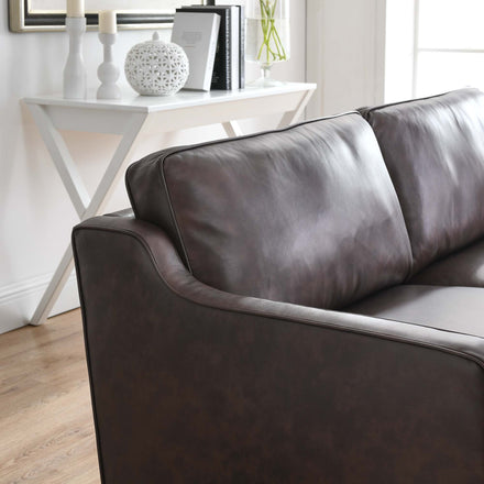 Impart Genuine Leather Sofa in Brown