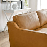Tonka Genuine Leather Sofa in Tan